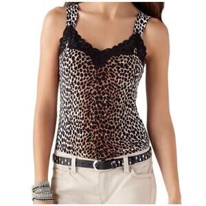 White House Black Market Leopard Print Cami Animal Print Laced Womens Size Small